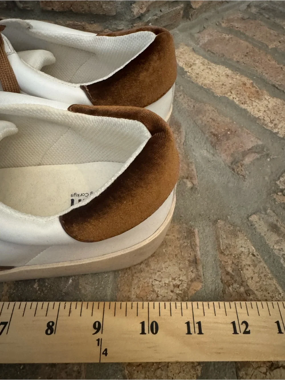 Hey Girl White Sneakers with Brown Suede Accents and Laces Size 10